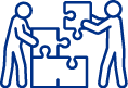 icon of people putting puzzle pieces together